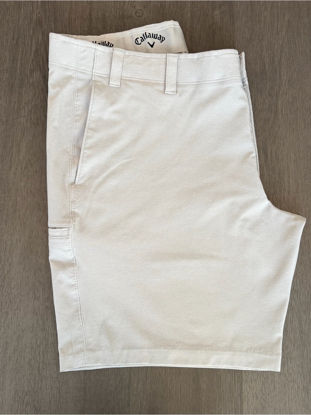 Callaway Pearl Gray Opti-Dri Performance Golf Shorts W/Media Pocket Mens Size 40